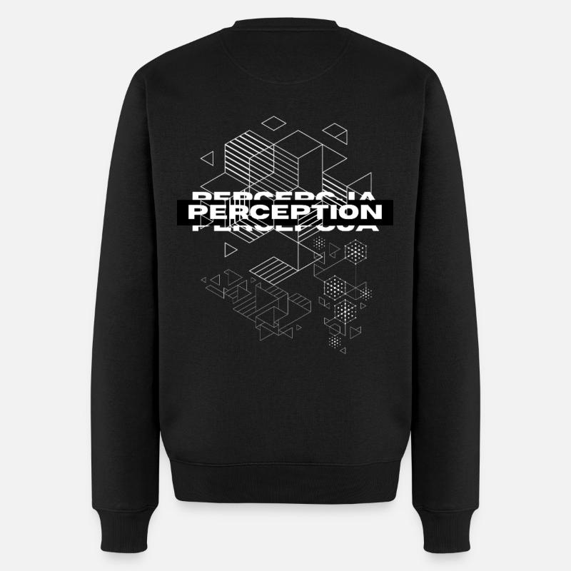 Mystik der Wahrnehmungsgeometrie - Männer Premium Bio Pullover - Schwarz
