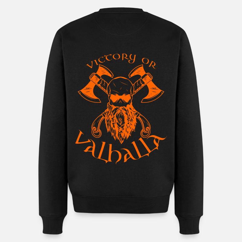 Victory or Valhalla - Männer Premium Bio Pullover - Schwarz