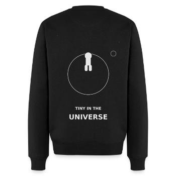 Tiny in the Universe - Männer Premium Bio Pullover - Schwarz - Hinten - Nico (187cm)