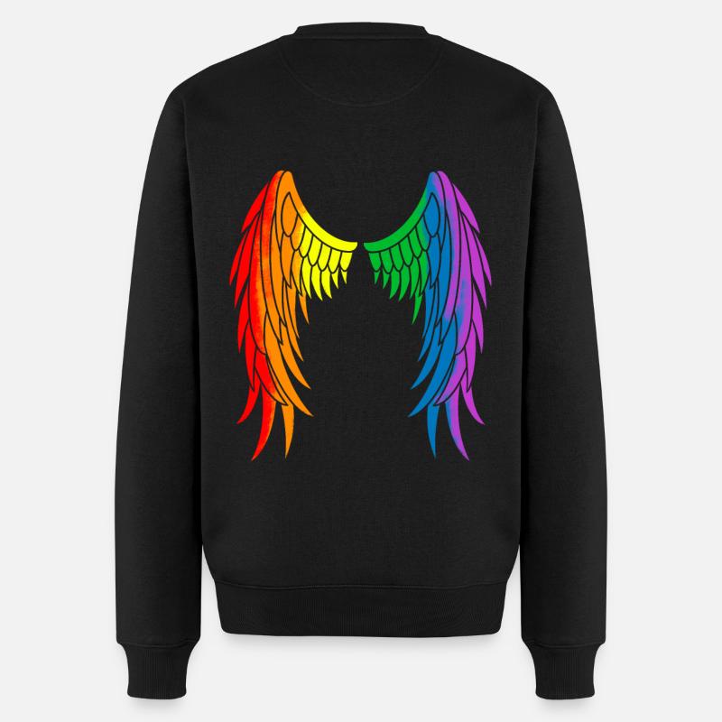 Wings Arc-en-ciel LGBT - Pull Premium bio Homme - noir