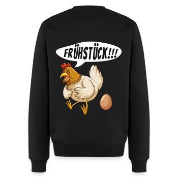 Huhn Ei Frühstück Fun - Männer Premium Bio Pullover - Schwarz - Hinten - Nico (187cm)