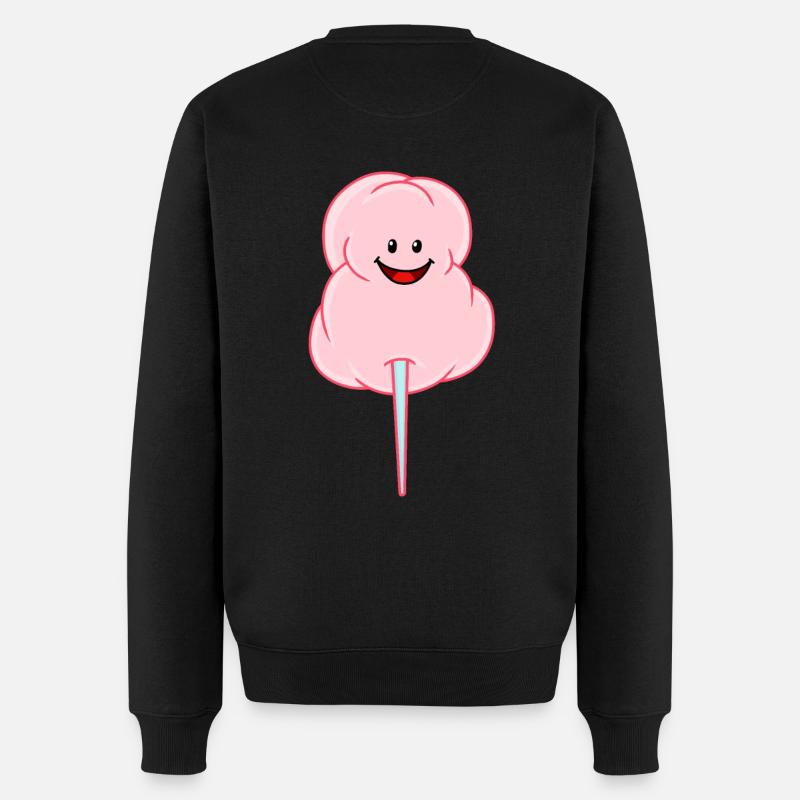 Süße Zuckerwatte Süßigkeiten Kinder naschen Kind - Männer Premium Bio Pullover - Schwarz