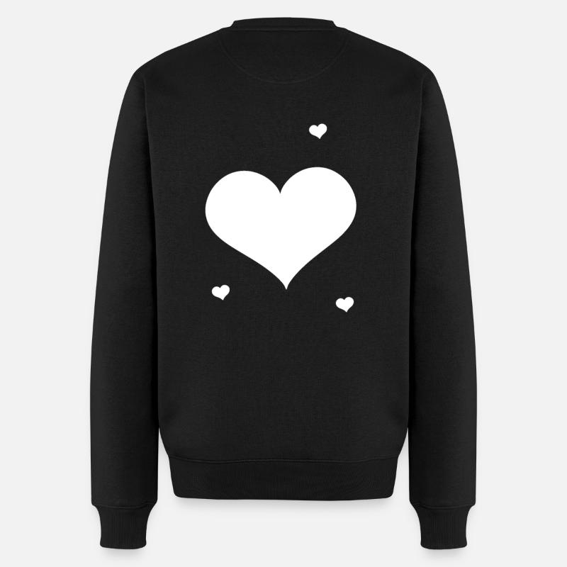 Herz Herzen Liebe - Männer Premium Bio Pullover - Schwarz