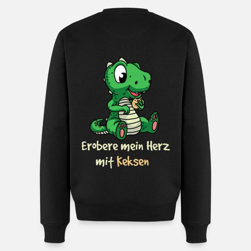 Erobere mein Herz mit Keksen Dino kinder Fantasy - Männer Premium Bio Pullover - Schwarz