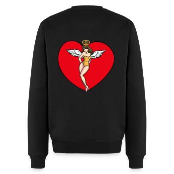 Dream Woman Heart Model Angel sexy Girl Queen Love - Men's Premium Organic Jumper - black - Back - Nico (187cm)