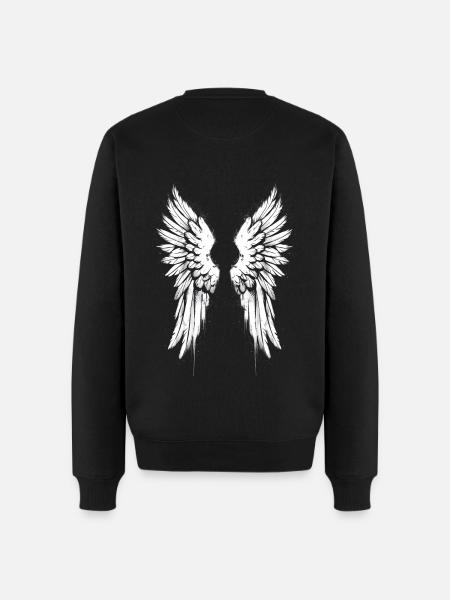 Angelwings Skrzydła anioła - Ekologiczna męska bluza Premium - czarny
