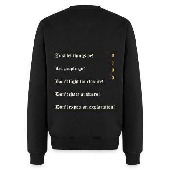 Let things be! - Männer Premium Bio Pullover - Schwarz - Hinten - Nico (187cm)