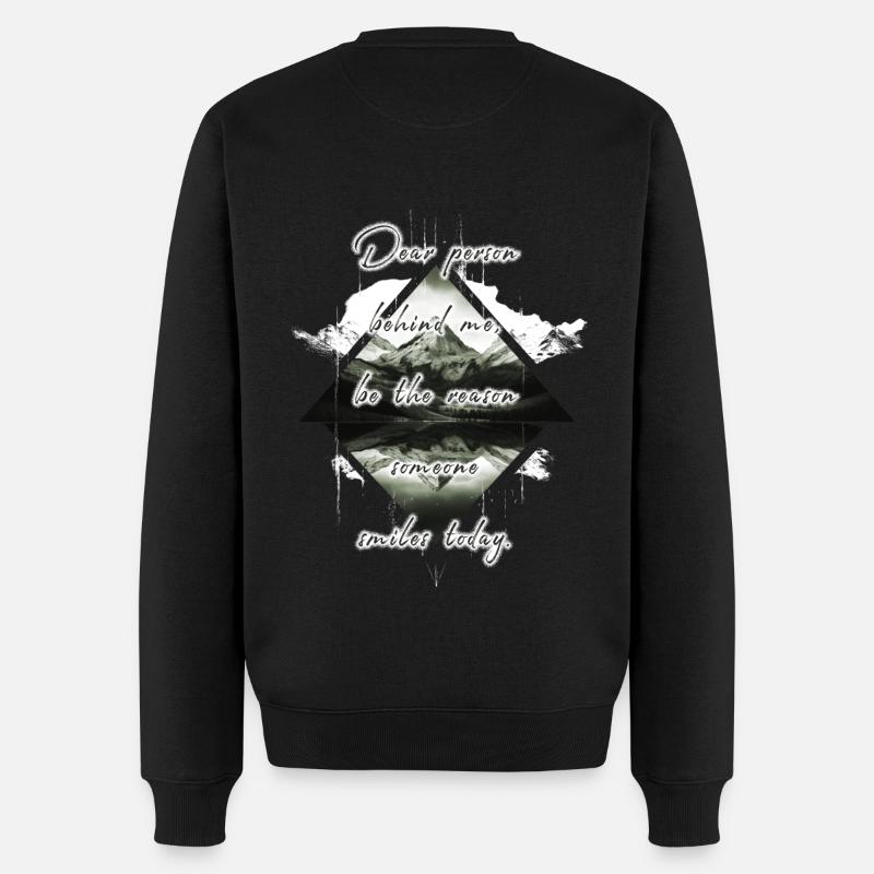 Spruch für die Person Hinter Dir Bring Ein Lächeln - Männer Premium Bio Pullover - Schwarz
