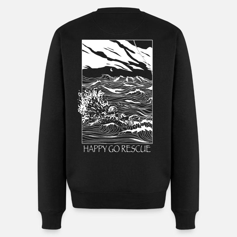 Happy Go Rescue - Pull Premium bio Homme - noir