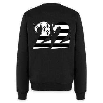 22 Britannien Flagge - Männer Premium Bio Pullover - Schwarz - Hinten - Nico (187cm)