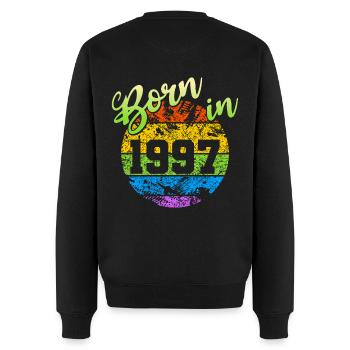 Born in 1997 - Men's Premium Organic Jumper - black - Back - Nico (187cm)