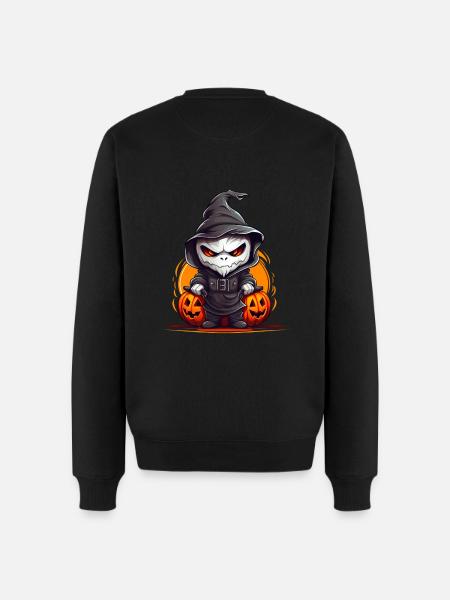 Halloween ghost face with cowl - Men's Premium Organic Jumper - black
