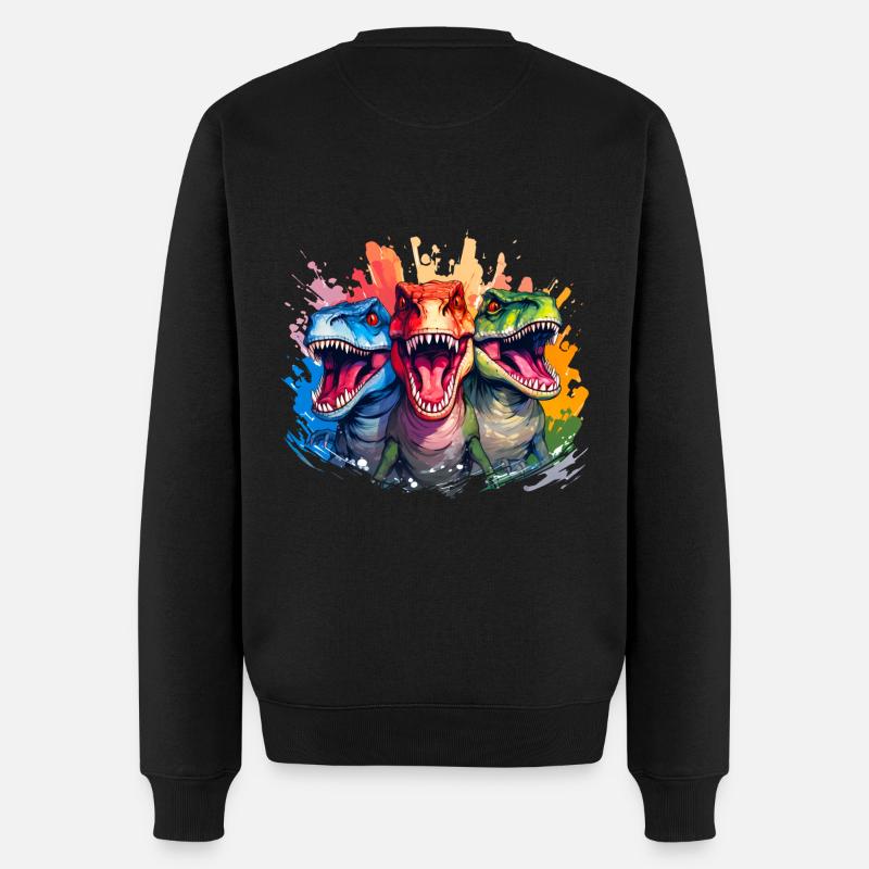 T-Rex Squad - Männer Premium Bio Pullover - Schwarz