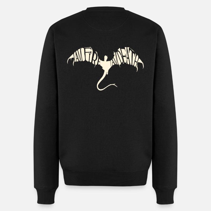 Der Hobbit Smaug Mit Zitat Rücken-Design - Männer Premium Bio Pullover - Schwarz