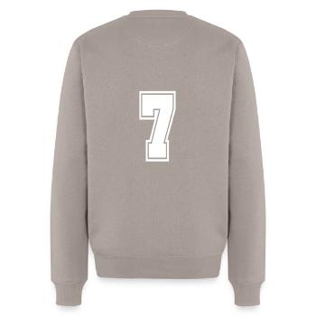 7 shirt number college style football soccer - Men's Premium Organic Jumper - taupe - Back - Nico (187cm)