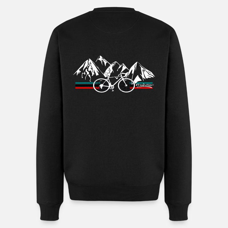 Rennrad Radsport Retro Berge - Männer Premium Bio Pullover - Schwarz