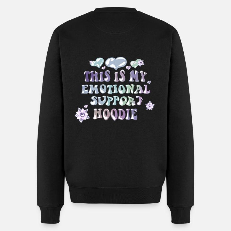 "Emocional Support Kapuzenpullover" - Männer Premium Bio Pullover - Schwarz
