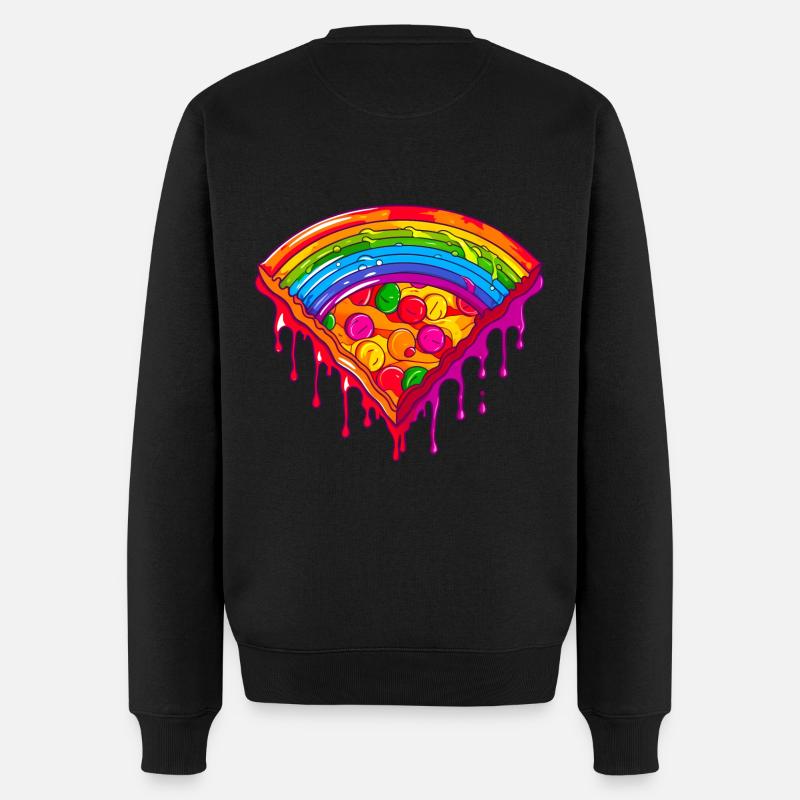 Tranche de pizza arc-en-ciel - Pull Premium bio Homme - noir