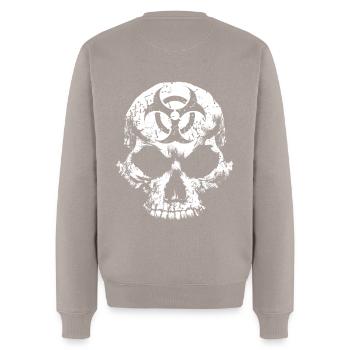 Totenkopf Biologisches Risiko - Männer Premium Bio Pullover - Taupe - Hinten - Nico (187cm)