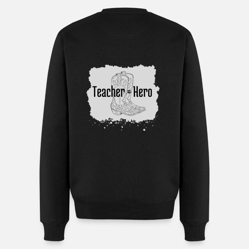 Teacher gleich Hero - Männer Premium Bio Pullover - Schwarz