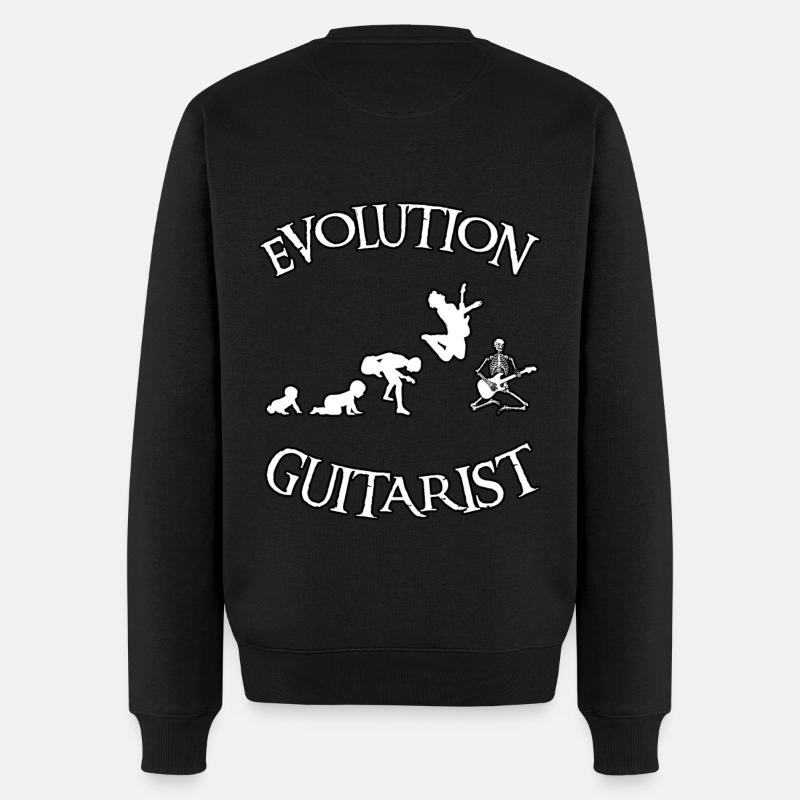 Evolution of Guitarist - Männer Premium Bio Pullover - Schwarz