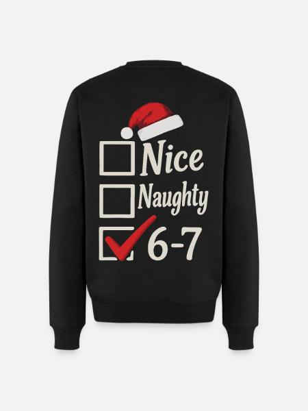 Nice Naughty 67 Christmas Meme - Men's Premium Organic Jumper - black