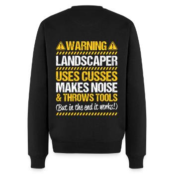 Landschaftsgärtner Gartenbau Landschaftsbau Garten - Männer Premium Bio Pullover - Schwarz - Hinten - Nico (187cm)