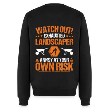 Landschaftsgärtner Gartenbau Landschaftsbau Garten - Männer Premium Bio Pullover - Schwarz - Hinten - Nico (187cm)