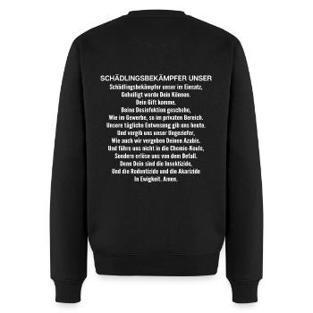 Schädlingsbekämpfer Kammerjäger Exterminator - Männer Premium Bio Pullover - Schwarz - Hinten - Nico (187cm)