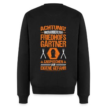 Friedhofsgärtner Friedhof Cemetery Gardener - Männer Premium Bio Pullover - Schwarz - Hinten - Nico (187cm)