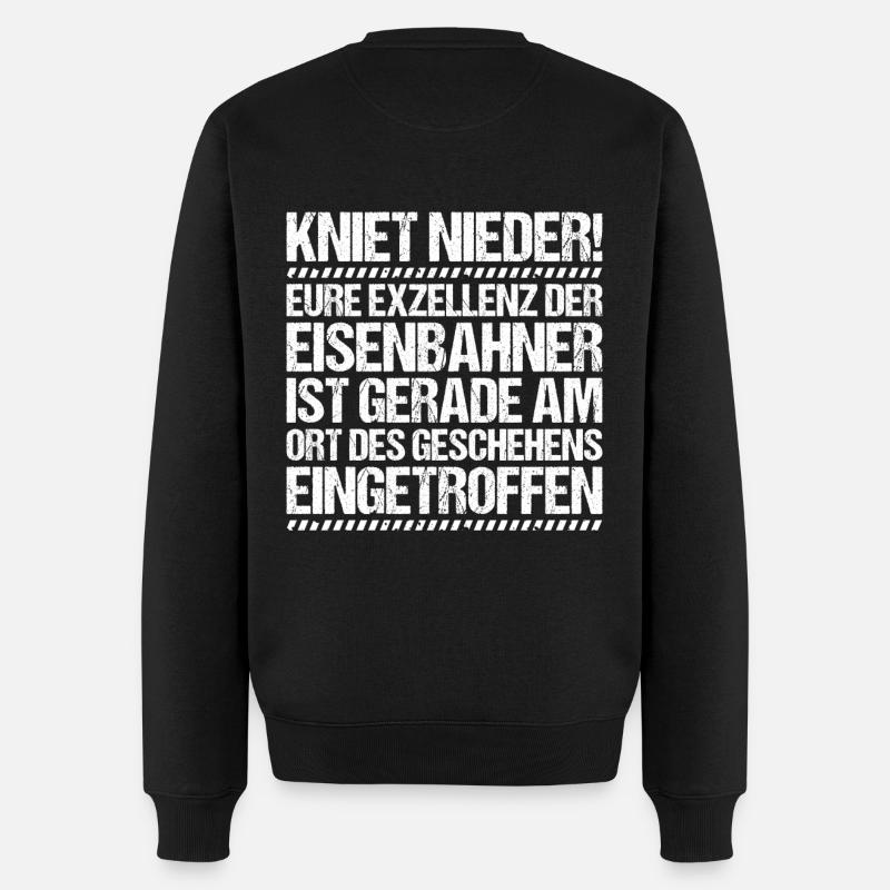 Eisenbahner Triebfahrzeugführer Railroader - Männer Premium Bio Pullover - Schwarz