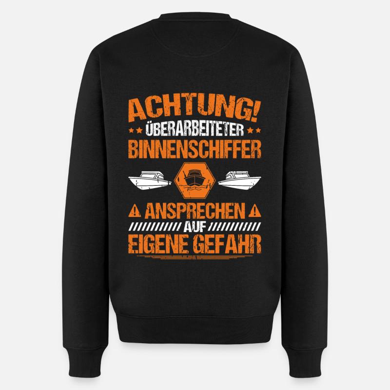 Binnenschiffer Binnenschifffahrt Binnenschiff - Männer Premium Bio Pullover - Schwarz