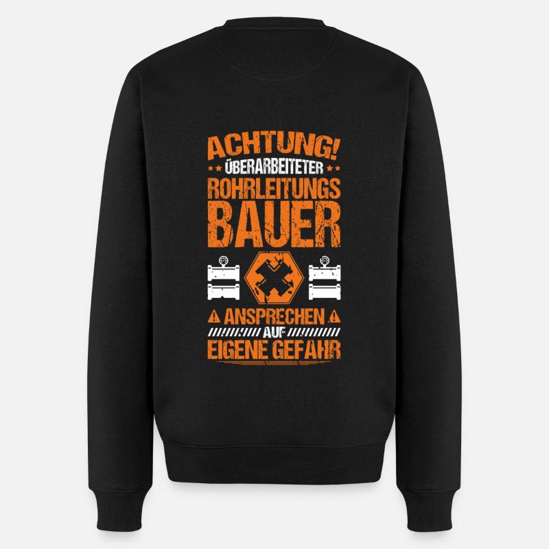 Rohrleitungsbauer Rohrleitungsbau Pipelayer - Männer Premium Bio Pullover - Schwarz
