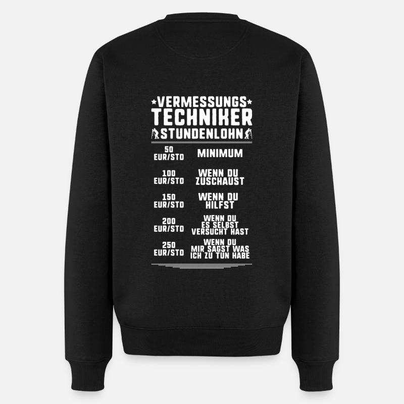 Vermessungstechniker Vermesser Land Surveyor - Männer Premium Bio Pullover - Schwarz