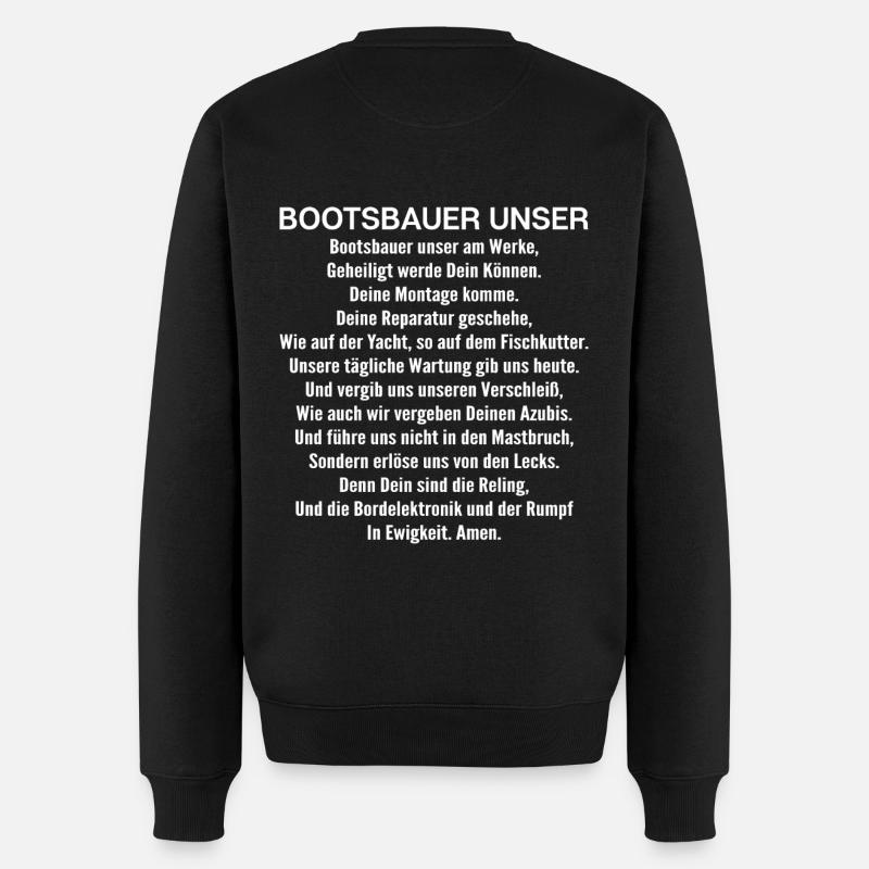 Bootsbauer Bootsbau Schiffbauer Schiffbau Boote - Männer Premium Bio Pullover - Schwarz