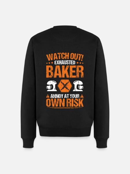 Baker Baking Baker Bakery Baking - Men's Premium Organic Jumper - black
