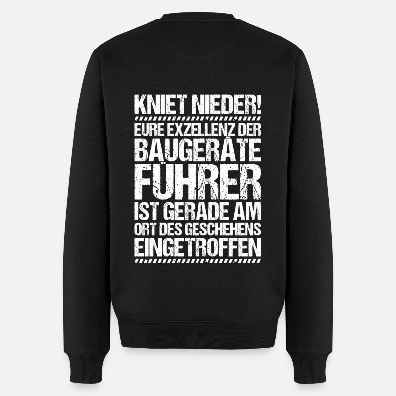 Baugeräteführer Kranführer Baggerfahrer Baugeräte - Männer Premium Bio Pullover - Schwarz