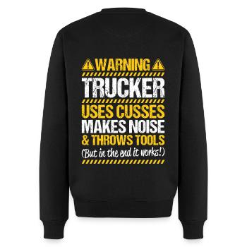Chauffeur de camion Chauffeur de camion Chauffeur professionnel Camionneur - Pull Premium bio Homme - noir - Dos - Nico (187cm)