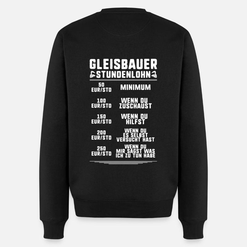 Gleisbauer Schienenarbeiter Gleisbau Track Laborer - Männer Premium Bio Pullover - Schwarz