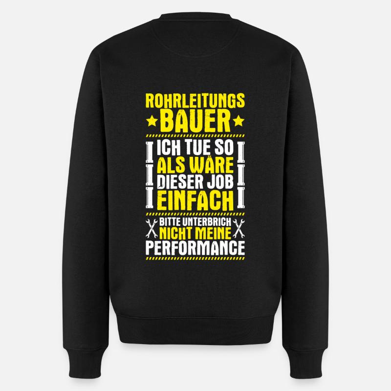 Rohrleitungsbauer Rohrleitungsbau Pipelayer - Männer Premium Bio Pullover - Schwarz