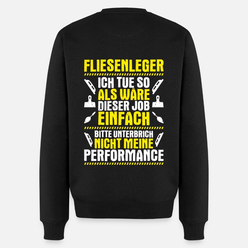 Fliesenleger Plattenleger Mosaikleger Floor Tiler - Männer Premium Bio Pullover - Schwarz