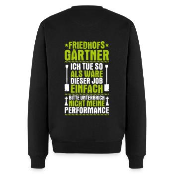 Friedhofsgärtner Friedhof Cemetery Gardener - Männer Premium Bio Pullover - Schwarz - Hinten - Nico (187cm)