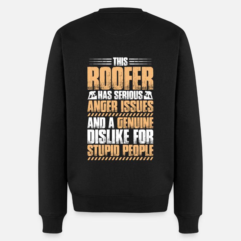Dachdecker Dachdeckerei Dachdecken Roofer Roofing - Männer Premium Bio Pullover - Schwarz