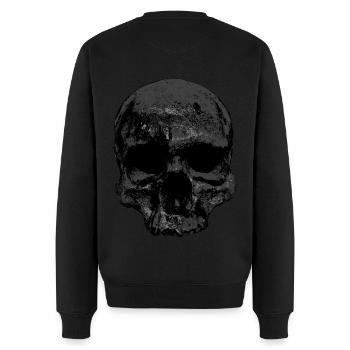 Totenkopf - Männer Premium Bio Pullover - Schwarz - Hinten - Nico (187cm)