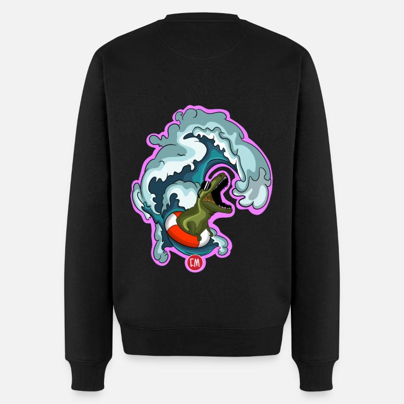 T-rex surf - Men's Premium Organic Jumper - black