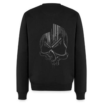 Totenkopf - Männer Premium Bio Pullover - Schwarz - Hinten - Nico (187cm)