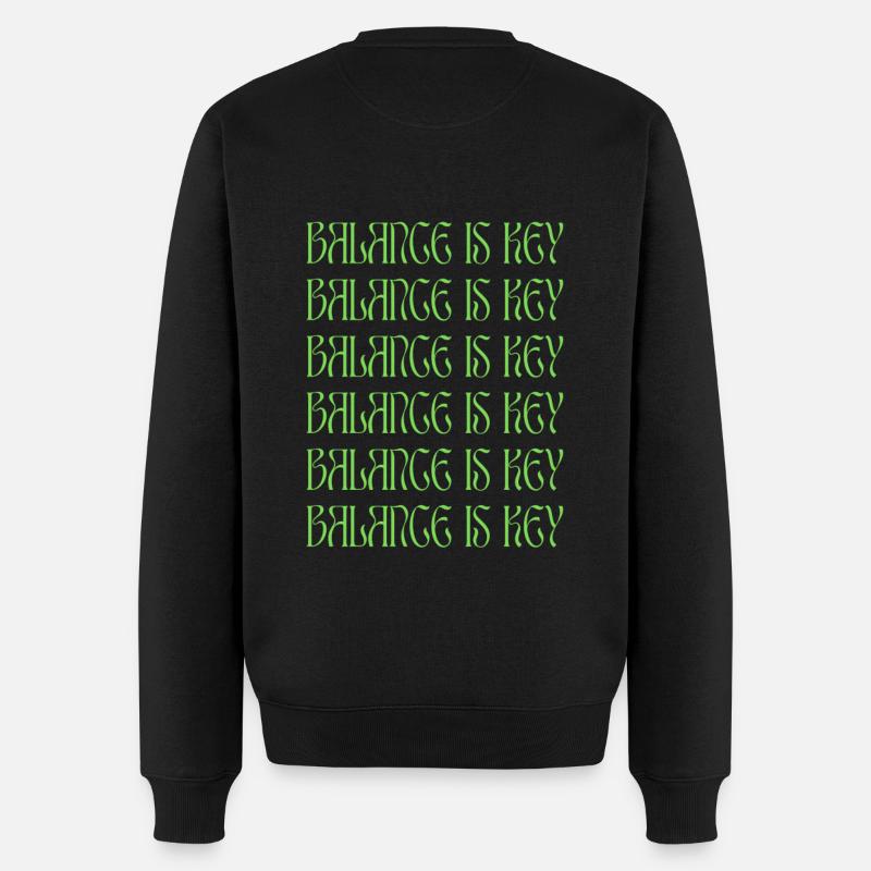 BALANCE IS KEY (grün) - Männer Premium Bio Pullover - Schwarz
