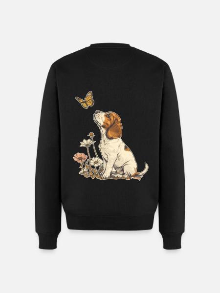 Beagle and Butterfly - Men's Premium Organic Jumper - black