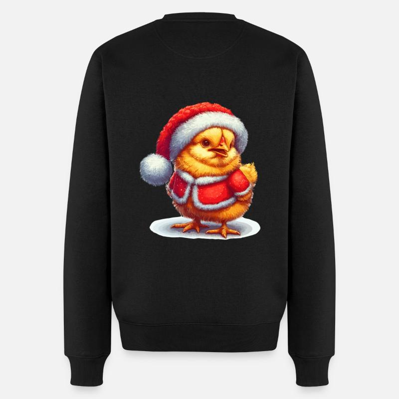 Weihnachtshemd Küken im Weihnachtsoutfit Weihnachten - Männer Premium Bio Pullover - Schwarz