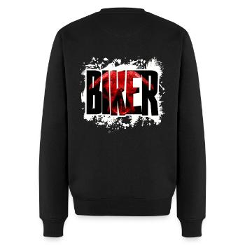 Biker Stier Logo - Männer Premium Bio Pullover - Schwarz - Hinten - Nico (187cm)